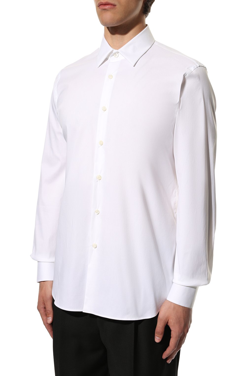 Хлопковая рубашка PRADA белого цвета по цене 65000 руб., арт. UCM608-F62-F0009, фото 3 Хлопковая рубашка PRADA, арт. UCM608-F62-F0009, фото 3