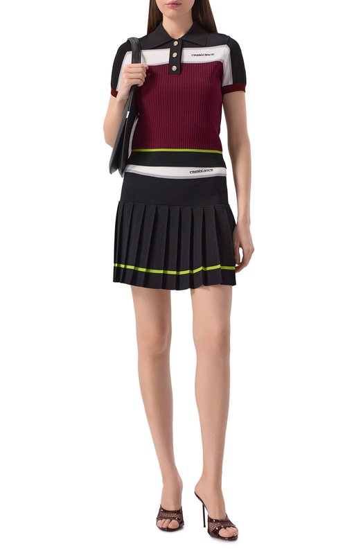 Поло из вискозы Casablanca W-SP26-KW-1233-01 Разноцветный  W-SP26-KW-1233-01 Фото 2