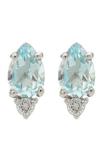 Серьги-пусеты с голубым топазом MOONKA, арт. ec-ser-btpz, фото 1