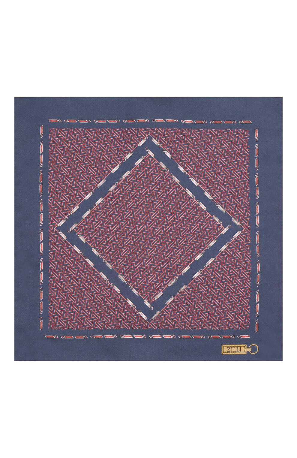 Шелковый платок ZILLI синего цвета по цене 8995 руб., арт. 51603/HANDKERCHIEF, фото 3 Шелковый платок ZILLI, арт. 51603/HANDKERCHIEF, фото 3
