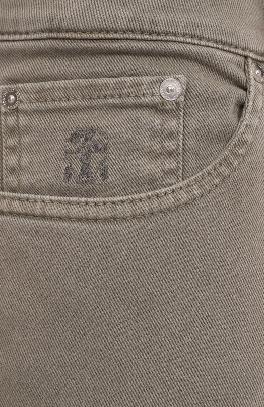 Джинсы Traditional Fit Brunello Cucinelli M277UD3210 Хаки  M277UD3210 Фото 6