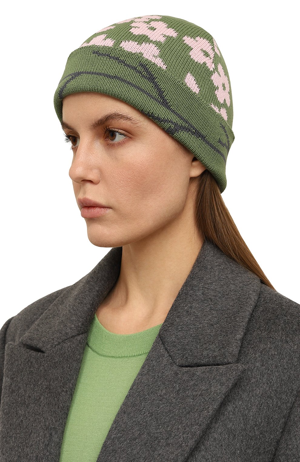 Хлопковая шапка A.T.T. хаки цвета по цене 3500 руб., арт. 24226/123, фото 2 Хлопковая шапка A.T.T., арт. 24226/123, фото 2