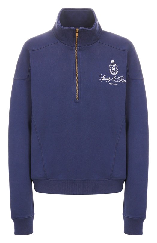 Хлопковый свитшот Sporty and Rich ST073606231BL106 Синий ST073606231BL106