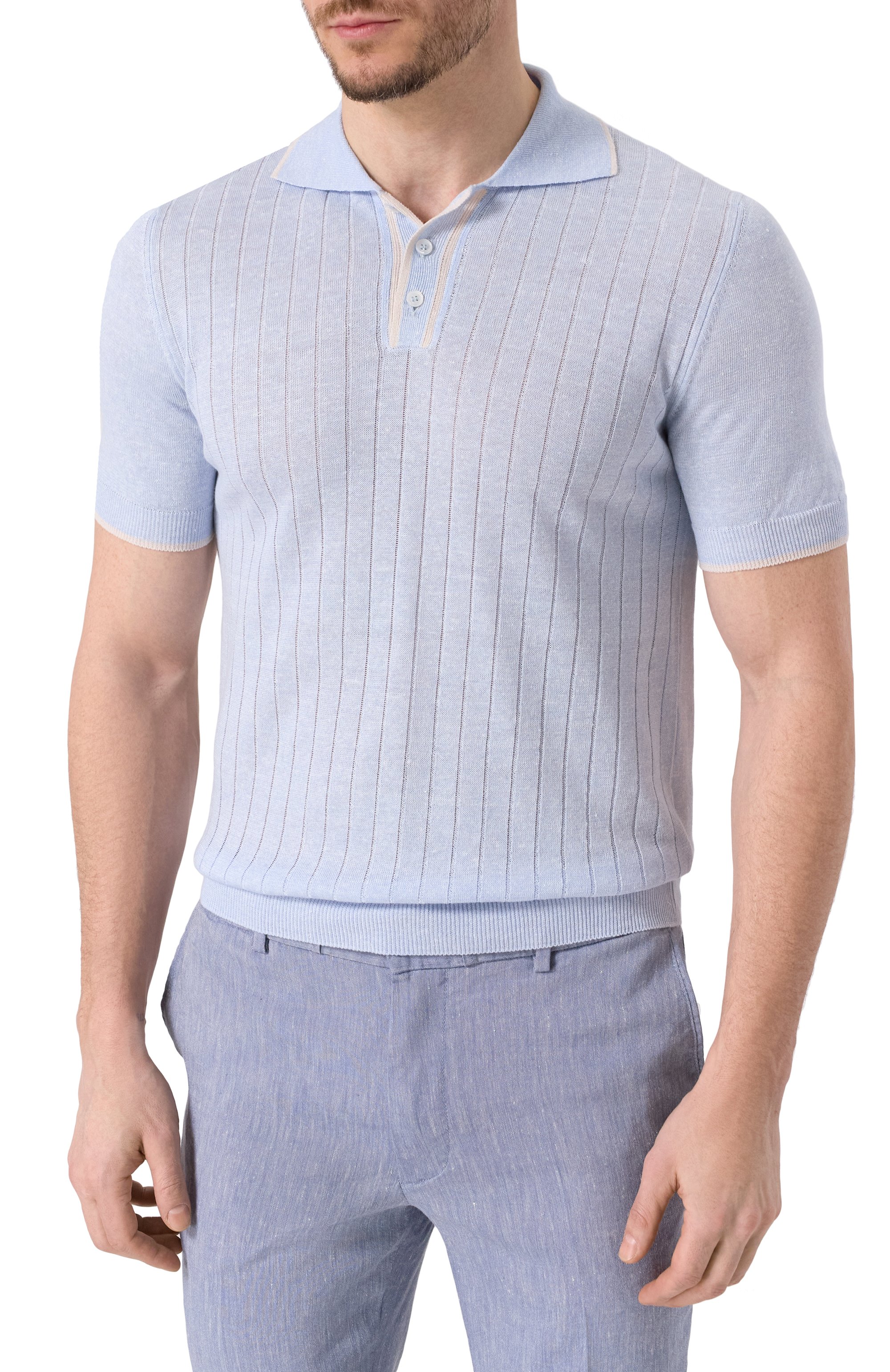 Поло изо льна и хлопка FEDELI, арт. 8UE05822, фото 3