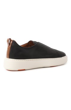 Женские кожаные кеды SANTONI черного цвета, арт. WBCG61323BARTLLK | Фото 5 (Материал внешний: Натуральная кожа; Подошва: Платформа; Материал сплава: Проставлено; Драгоценные камни: Проставлено; Кросс-КТ: Низкие; Стили: Кэжуэл)