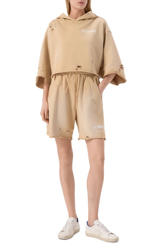 Хлопковое худи Comme des Fuckdown CFABW01235 Бежевый  CFABW01235 Фото 2