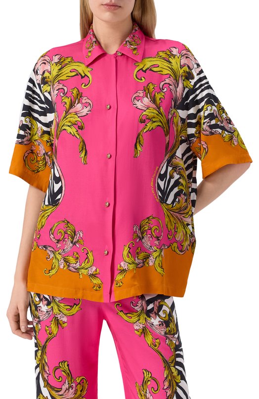 Рубашка из вискозы Versace Jeans Couture 78HAL2P9/NS646 Розовый  78HAL2P9/NS646 Фото 3