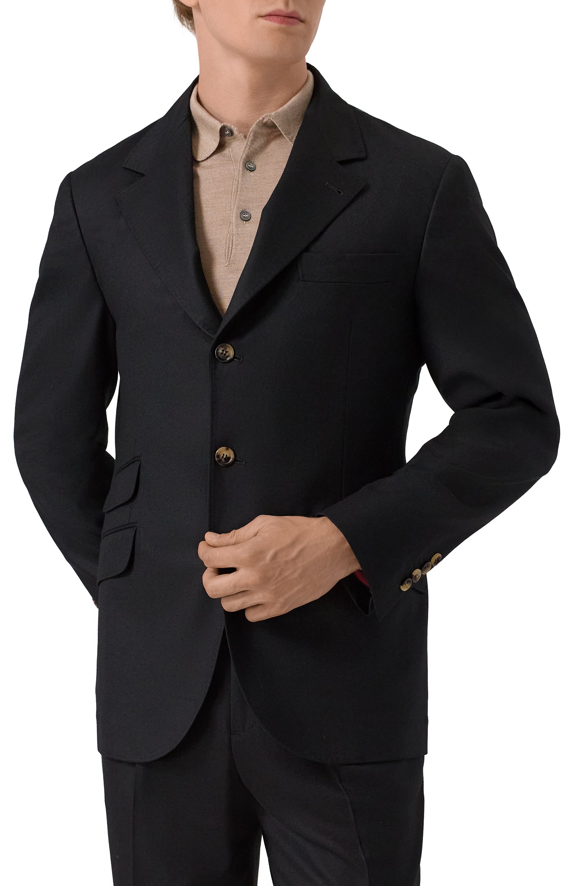 Шерстяной костюм BRUNELLO CUCINELLI черного цвета по цене 492500 руб., арт. ME226LDWH, фото 4 Шерстяной костюм BRUNELLO CUCINELLI, арт. ME226LDWH, фото 4