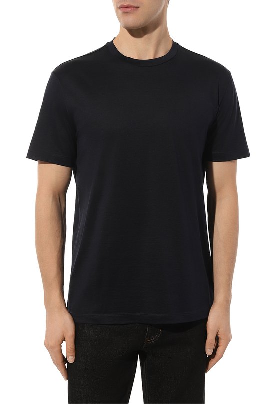 Футболка из шелка и хлопка Giorgio Armani 3KSM77/SJZHZ Синий  3KSM77/SJZHZ Фото 3
