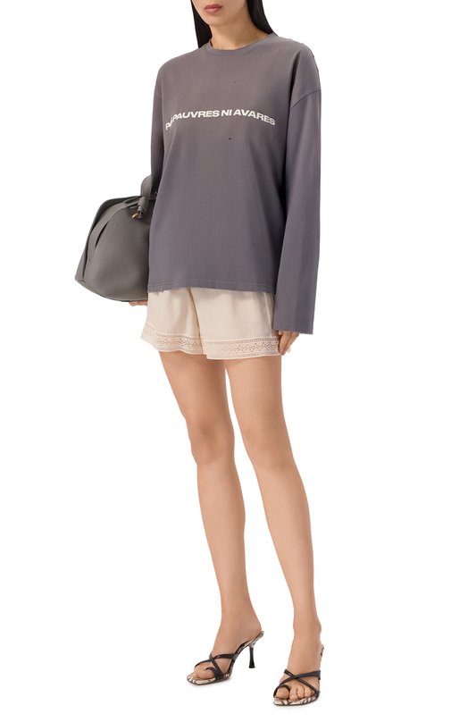 Хлопковый лонгслив Pervert PE25/LS01/63-02 Серый  PE25/LS01/63-02 Фото 2