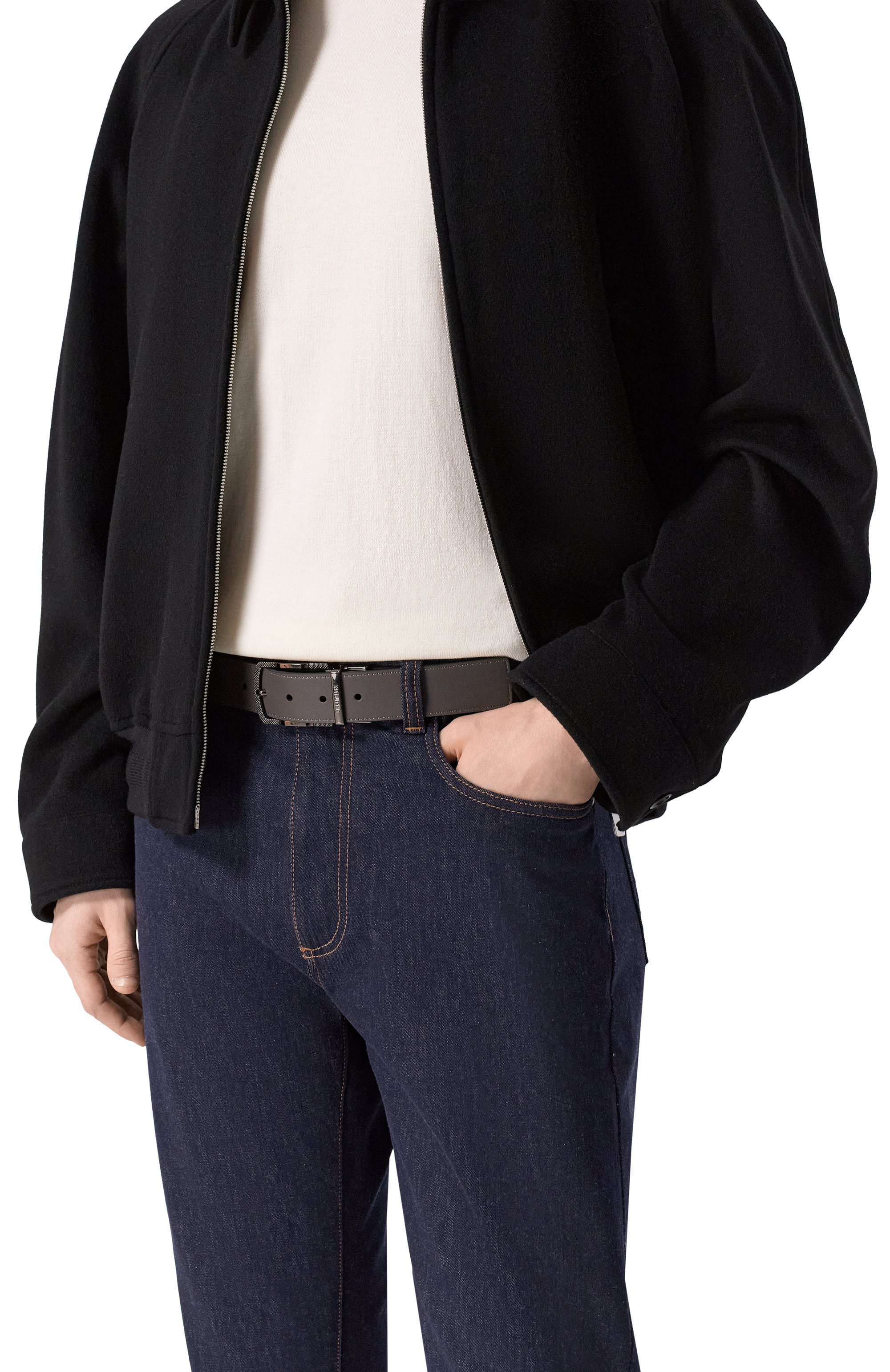 Двусторонний ремень DIRK BIKKEMBERGS темно-коричневого цвета по цене 9950 руб., арт. BKCU00180M, фото 2 Двусторонний ремень DIRK BIKKEMBERGS, арт. BKCU00180M, фото 2