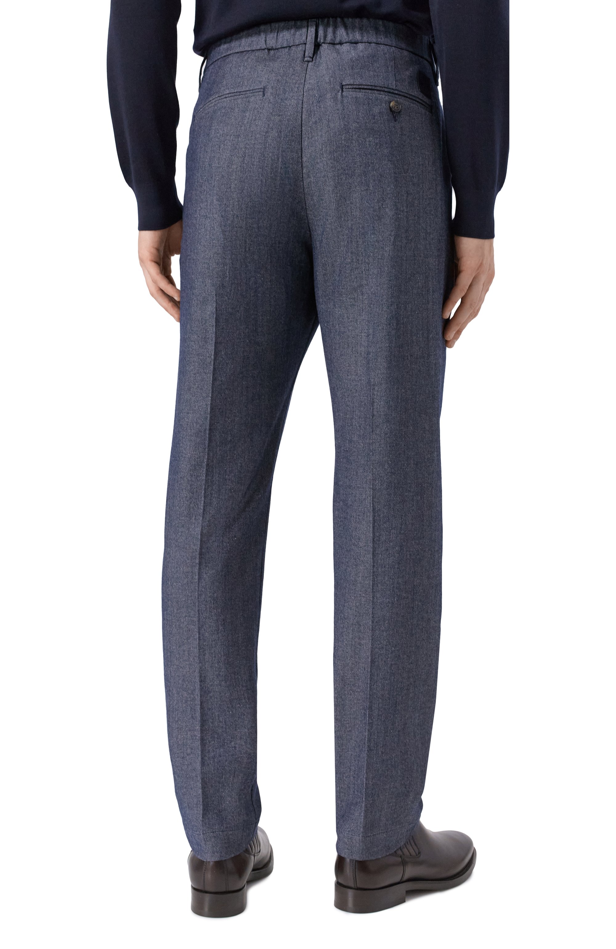 Брюки из хлопка и шерсти JACOB COHEN синего цвета по цене 73250 руб., арт. JUM_PT026 001 S4307 RW, фото 4 Брюки из хлопка и шерсти JACOB COHEN, арт. JUM_PT026 001 S4307 RW, фото 4