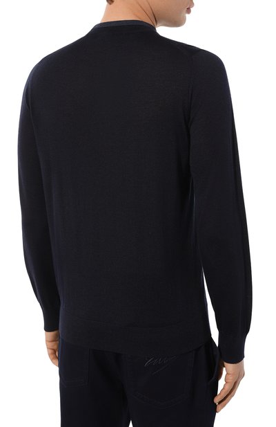 Джемпер из кашемира и шелка ZILLI темно-синего цвета по цене 104500 руб., арт. KHM001M0330VBJ000, фото 4 Джемпер из кашемира и шелка ZILLI, арт. KHM001M0330VBJ000, фото 4