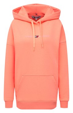 Женский хлопковое худи TOMMY HILFIGER оранжевого цвета, арт. S10S100980 | Фото 1 (Рукава: Длинные; Длина (для топов): Стандартные; Региональные ограничения белый список (Axapta Mercury): RU; Материал сплава: Проставлено; Женское Кросс-КТ: Худи-спорт, Худи-одежда; Материал внешний: Хлопок; Стили: Спорт-шик; Драгоценные камни: Проставлено)