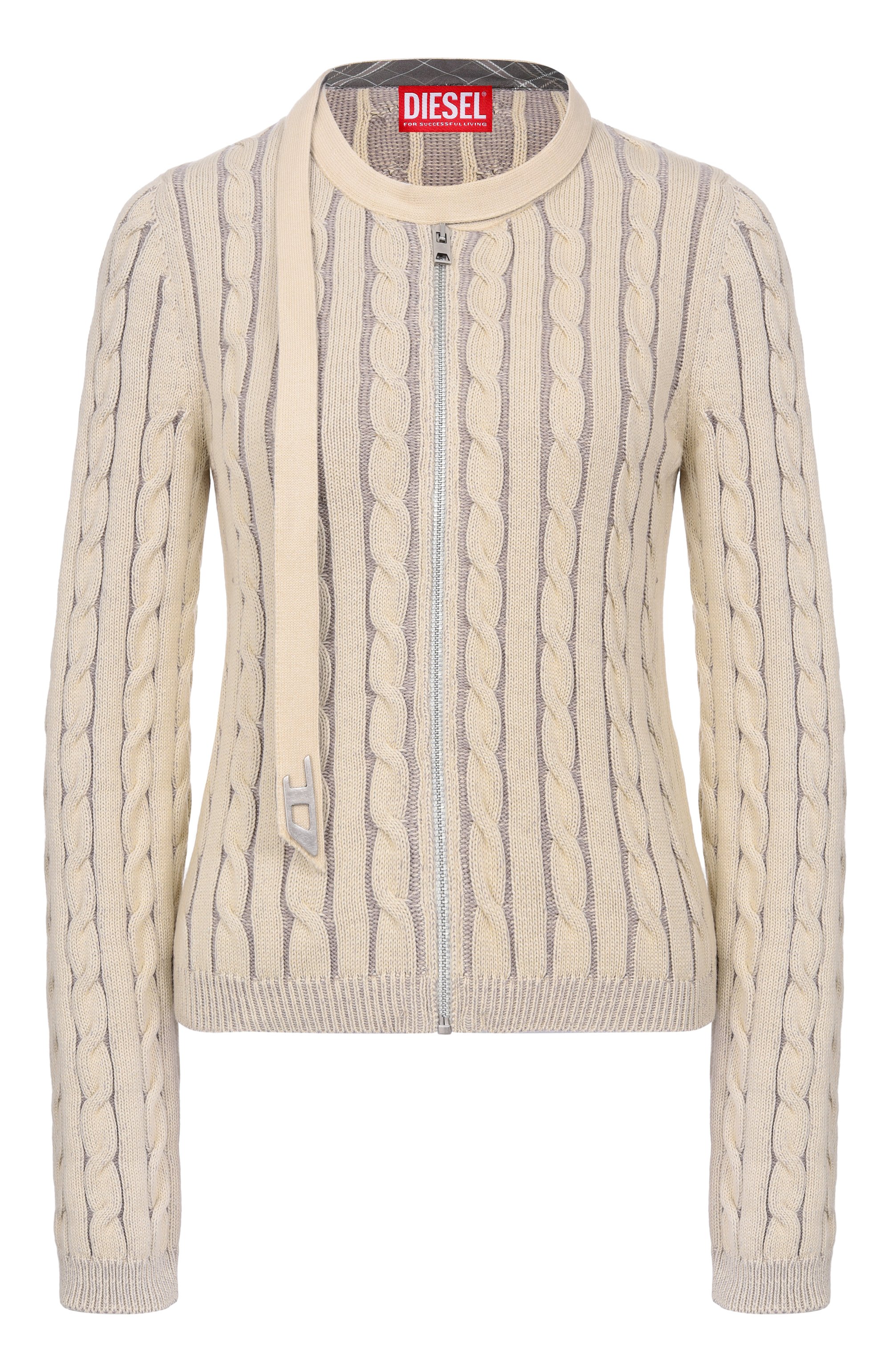 Хлопковый кардиган DIESEL бежевого цвета по цене 62800 руб., арт. A23722/0EGEH, фото 1 Хлопковый кардиган DIESEL, арт. A23722/0EGEH, фото 1