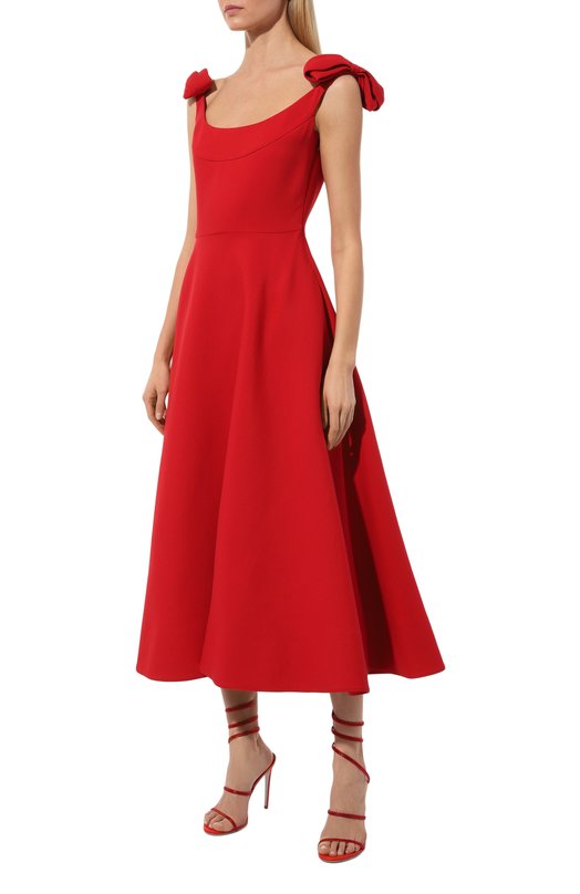Платье из шерсти и шелка Valentino 3B3VA4Y51CF Красный  3B3VA4Y51CF Фото 3