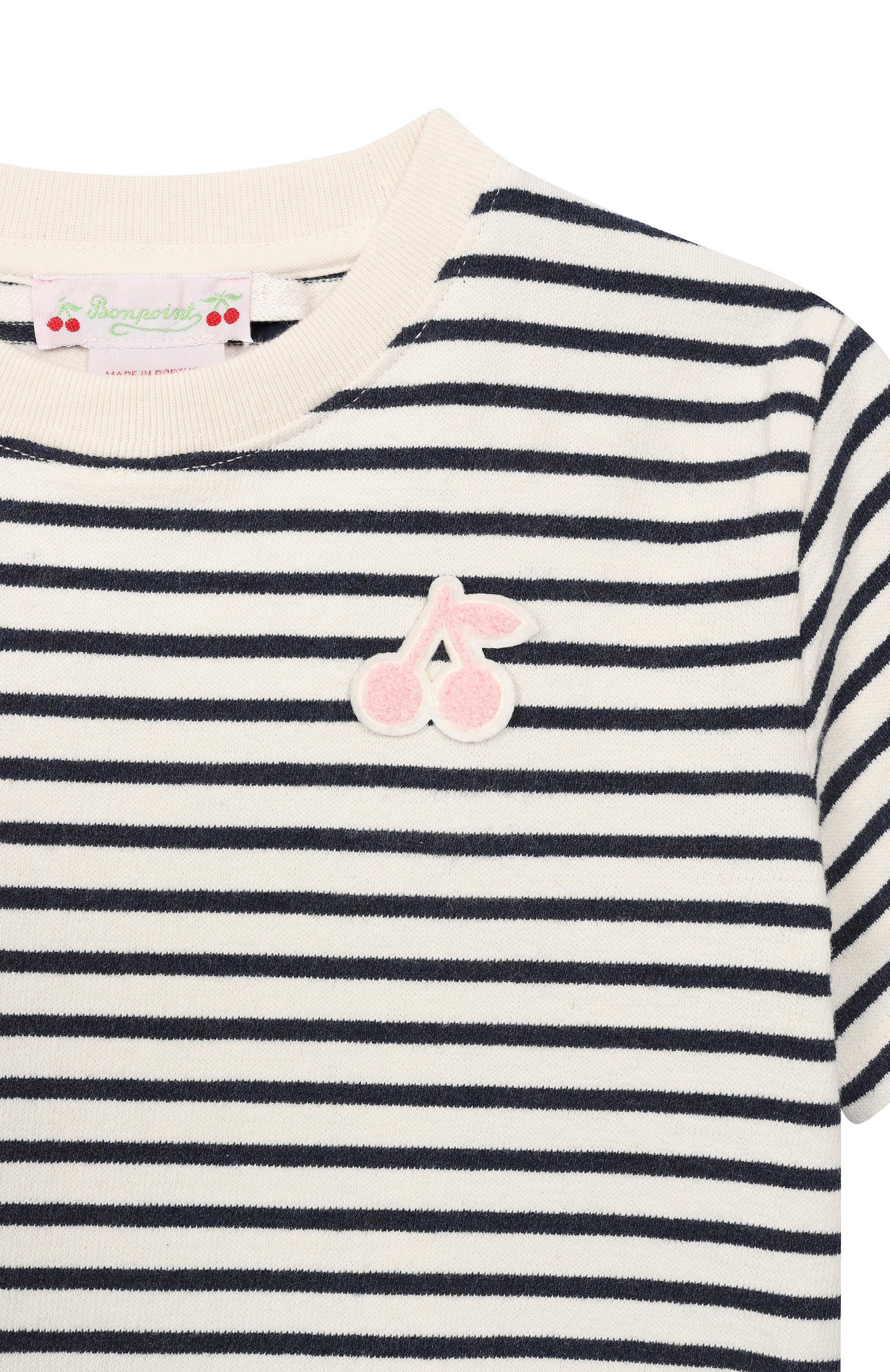 Хлопковая футболка BONPOINT синего цвета по цене 15100 руб., арт. S06GTSK00005/10A-12A, фото 3 Хлопковая футболка BONPOINT, арт. S06GTSK00005/10A-12A, фото 3