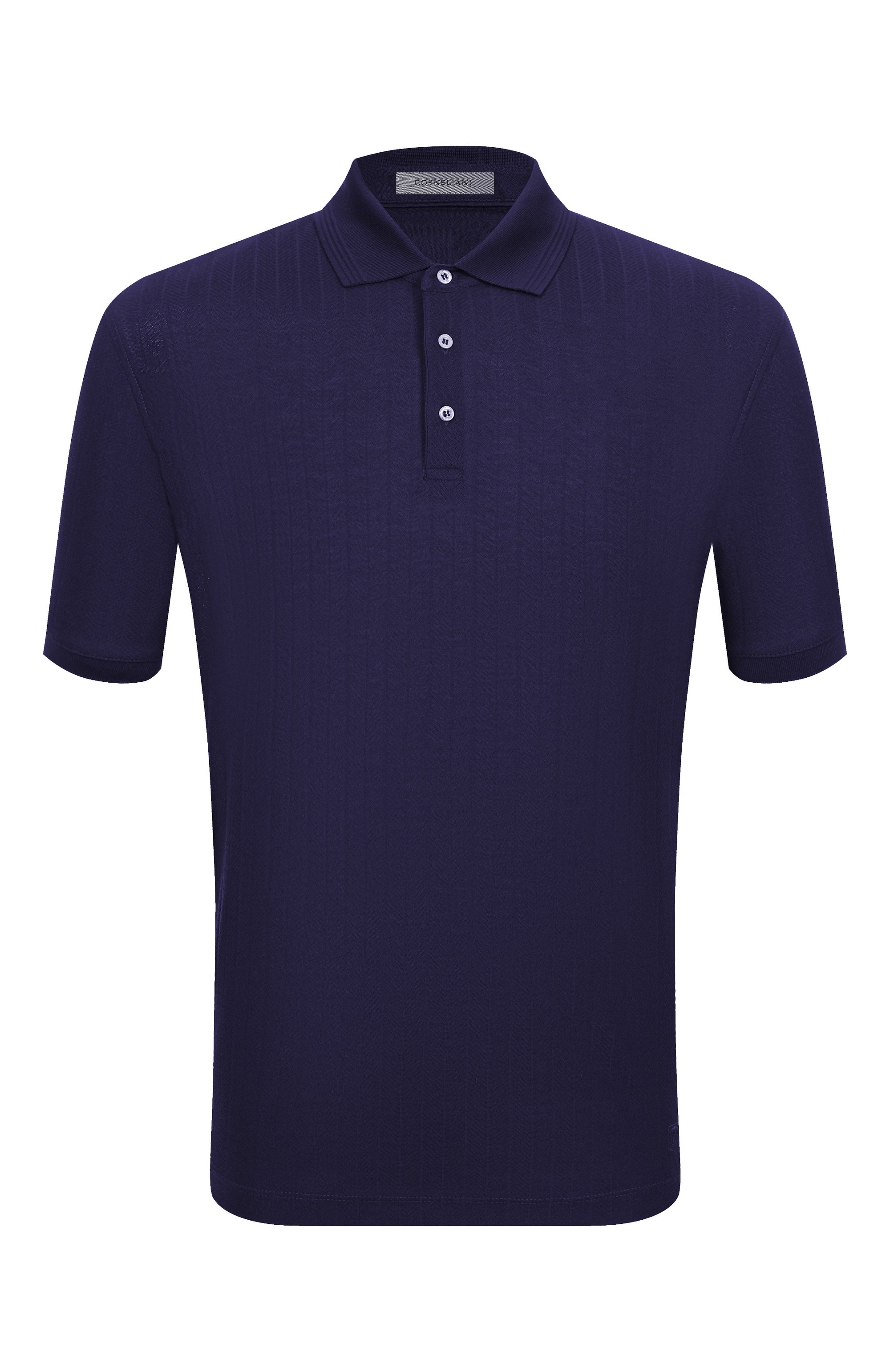Хлопковое поло CORNELIANI темно-синего цвета по цене 29250 руб., арт. 27G518/2725031, фото 1 Хлопковое поло CORNELIANI, арт. 27G518/2725031, фото 1
