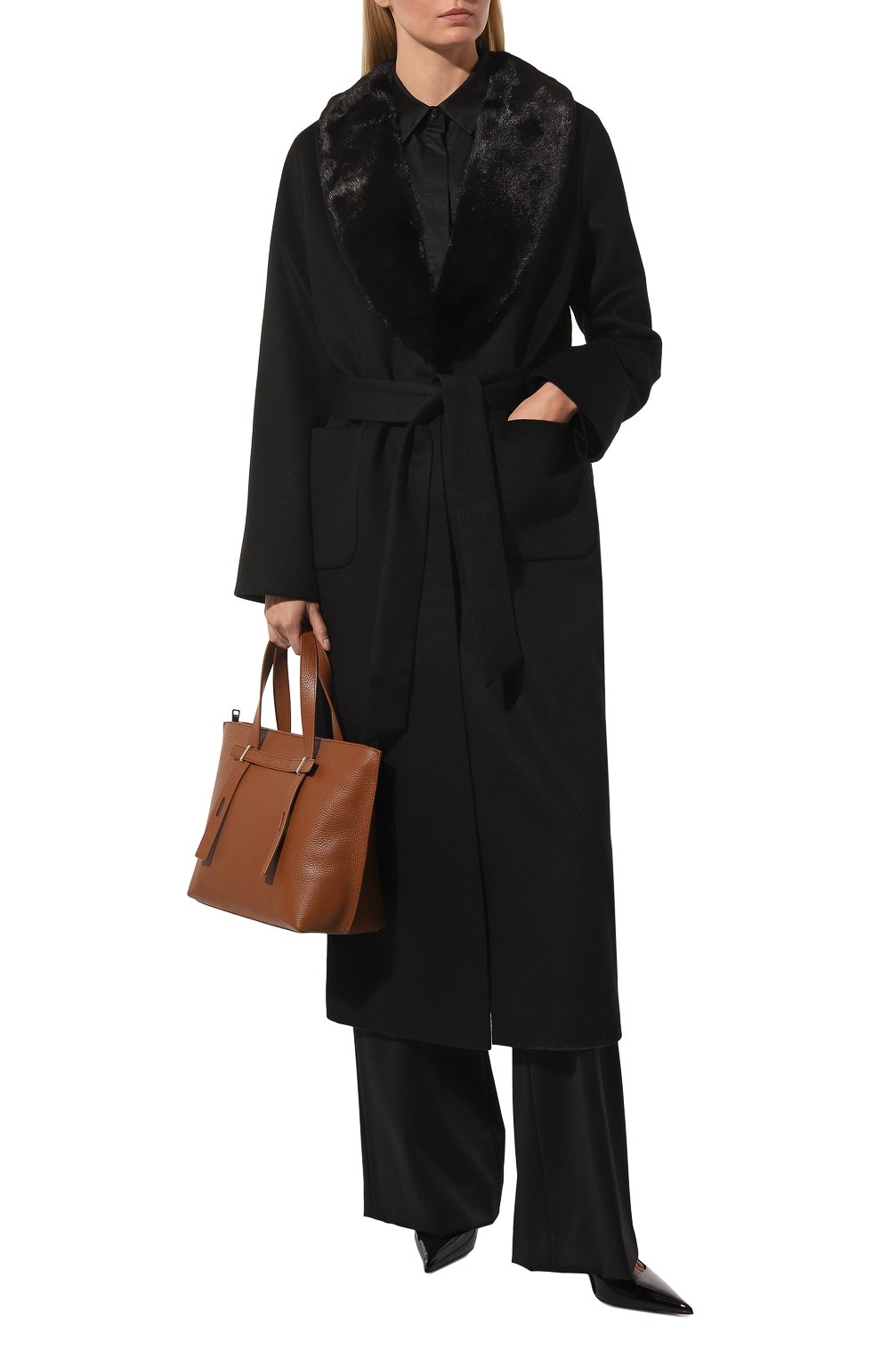 Пальто с воротником из меха норки SEVEN LAB, арт. SCP.20.900.364, фото 2