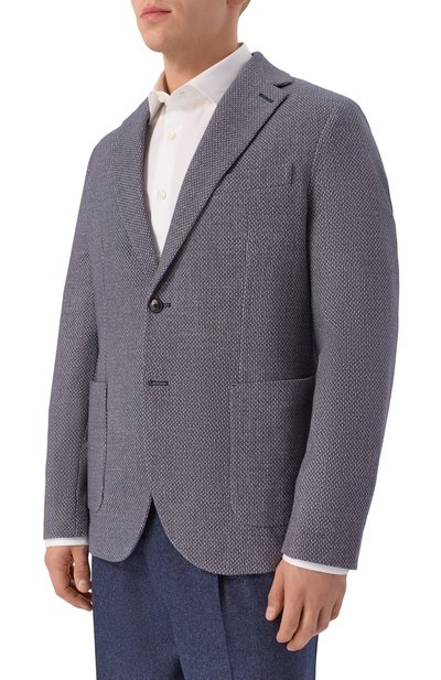 Хлопковый пиджак CIRCOLO 1901 темно-синего цвета по цене 64100 руб., арт. CN4997, фото 4 Хлопковый пиджак CIRCOLO 1901, арт. CN4997, фото 4