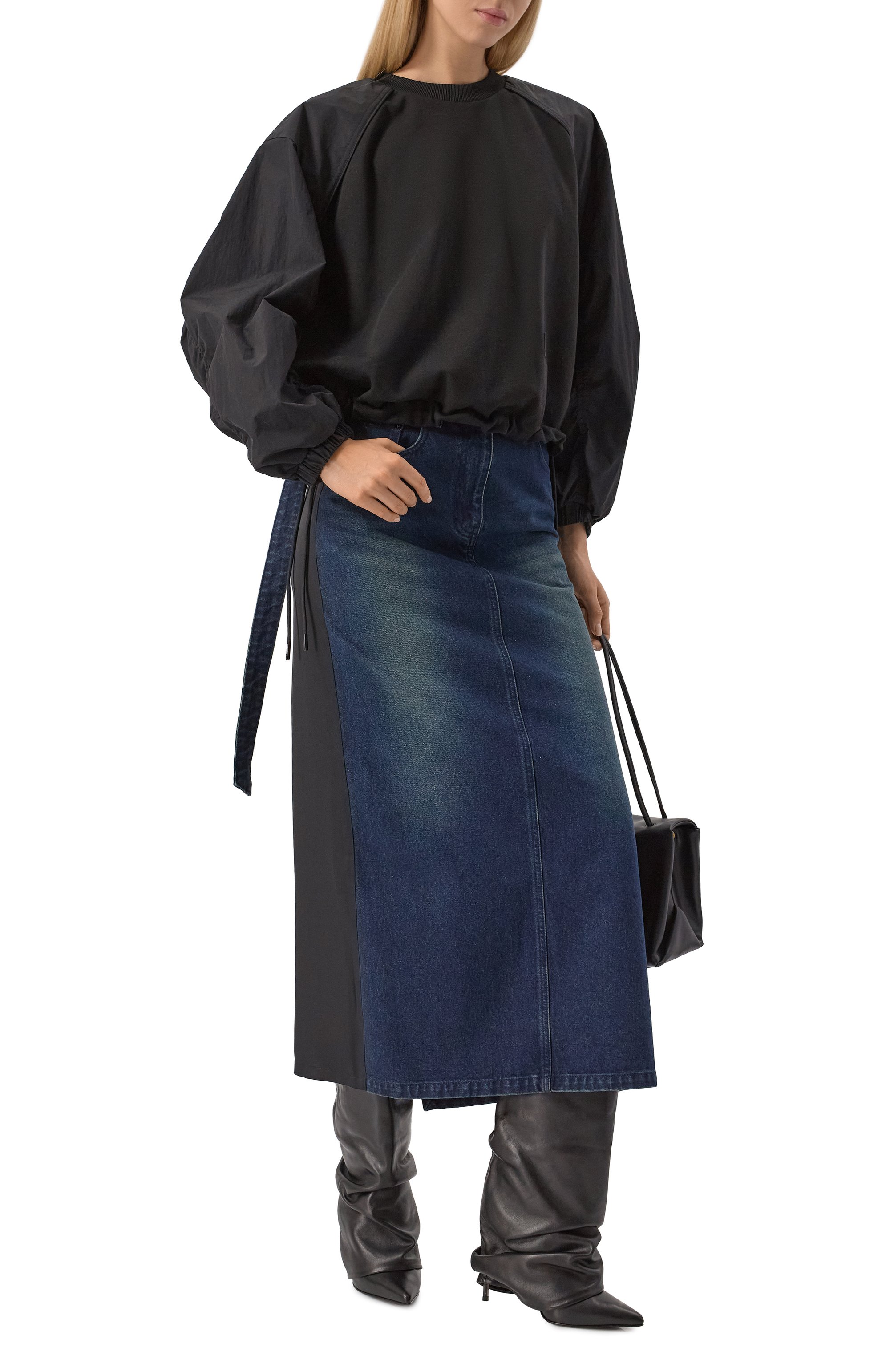 Джинсовая юбка JUUN.J синего цвета по цене 54350 руб., арт. JW5127W02P, фото 2 Джинсовая юбка JUUN.J, арт. JW5127W02P, фото 2