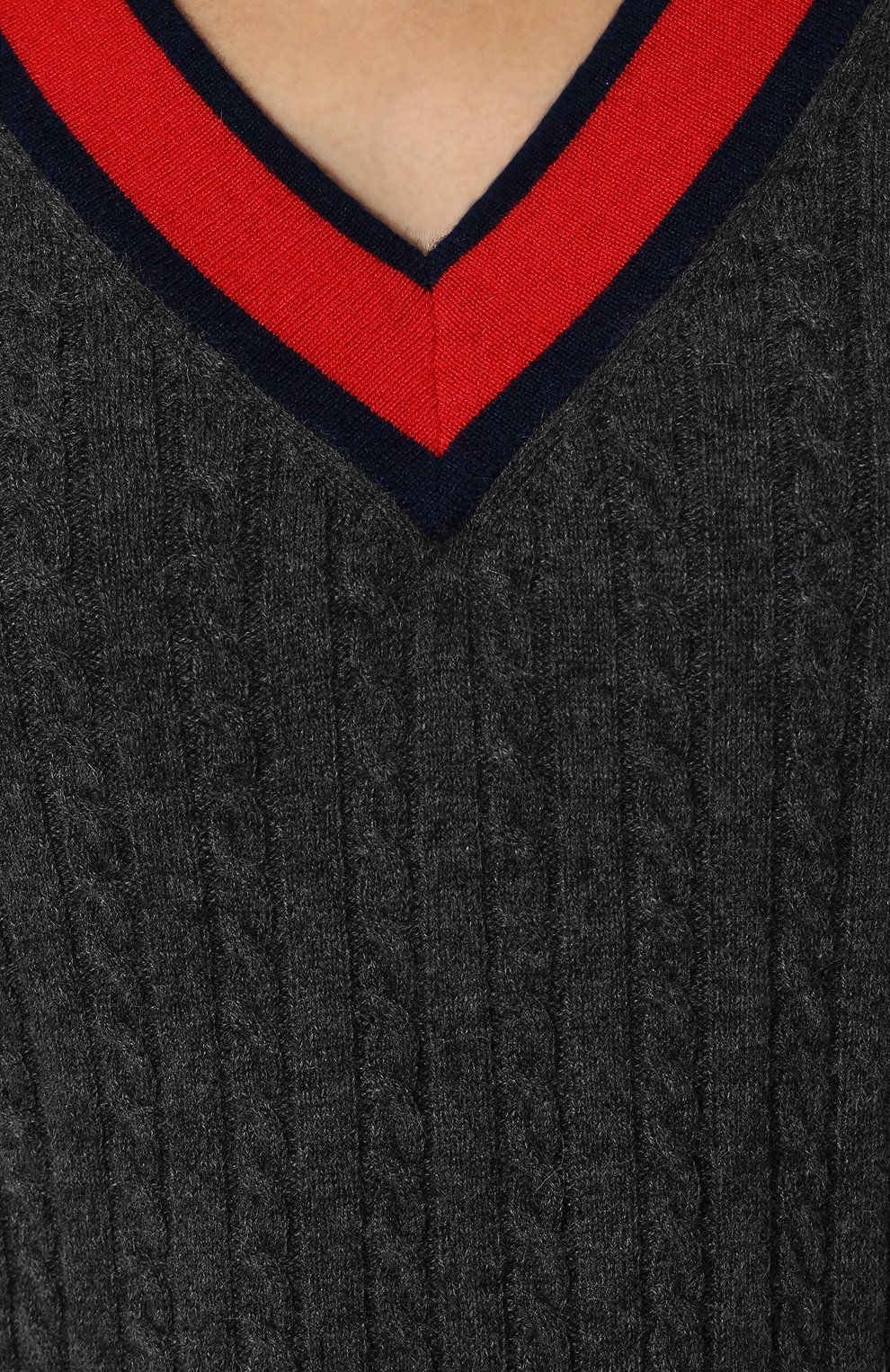 Кашемировый пуловер фактурной вязки с v-образным вырезом FTC, арт. 708-1110, фото 5