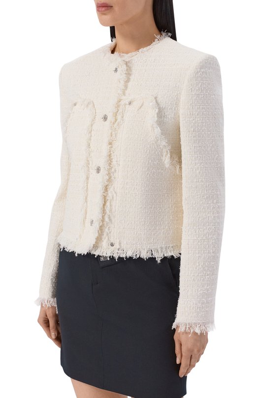 Жакет из хлопка и вискозы MSGM 4041MDG11/267111 Белый  4041MDG11/267111 Фото 3