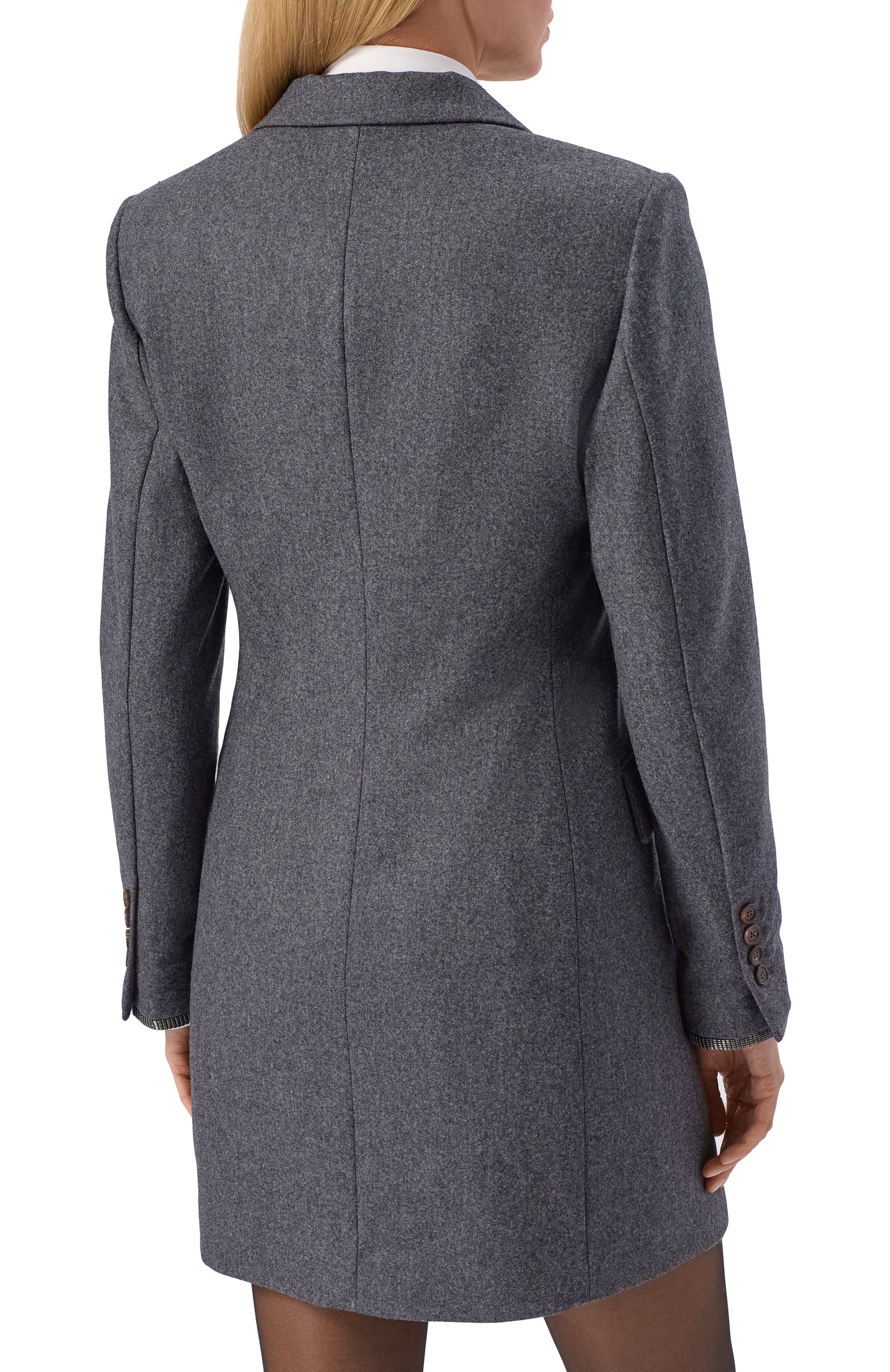 Шерстяное платье BRUNELLO CUCINELLI серого цвета по цене 499500 руб., арт. M038PA5427, фото 4 Шерстяное платье BRUNELLO CUCINELLI, арт. M038PA5427, фото 4