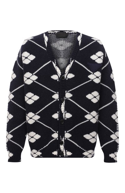 Мужской кардиган из шерсти и кашемира PRADA, арт. UMG094-1ZNN-F057L-212