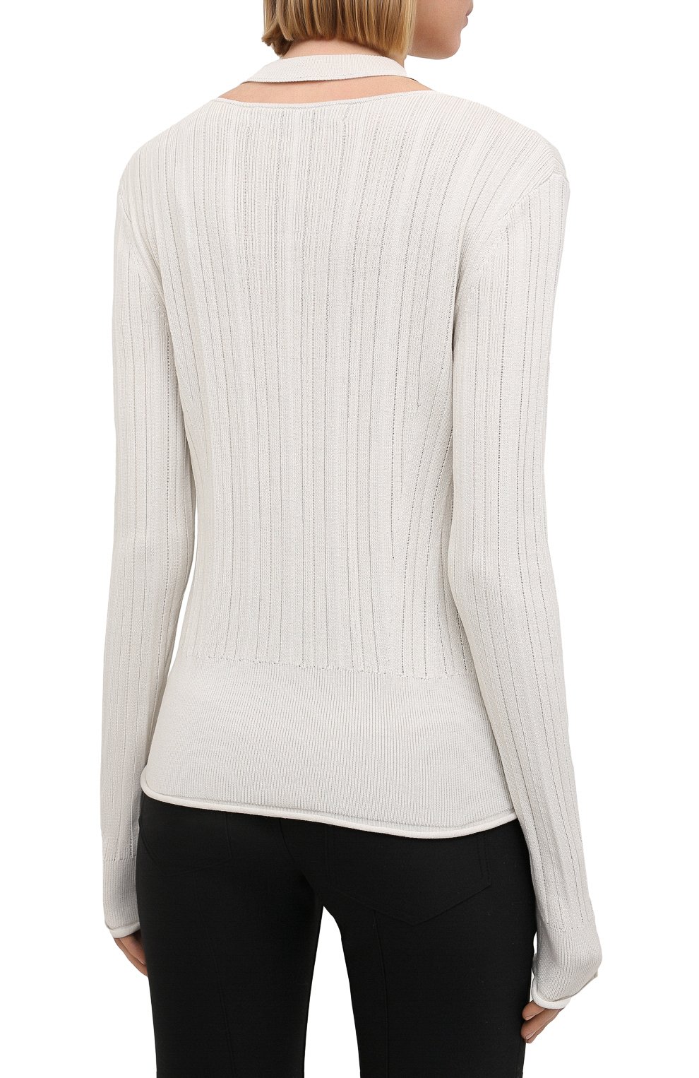 Кардиган из хлопка и шелка PROENZA SCHOULER WHITE LABEL светло-бежевого цвета по цене 47850 руб., арт. WL2117559-KS054, фото 4 Кардиган из хлопка и шелка PROENZA SCHOULER WHITE LABEL, арт. WL2117559-KS054, фото 4