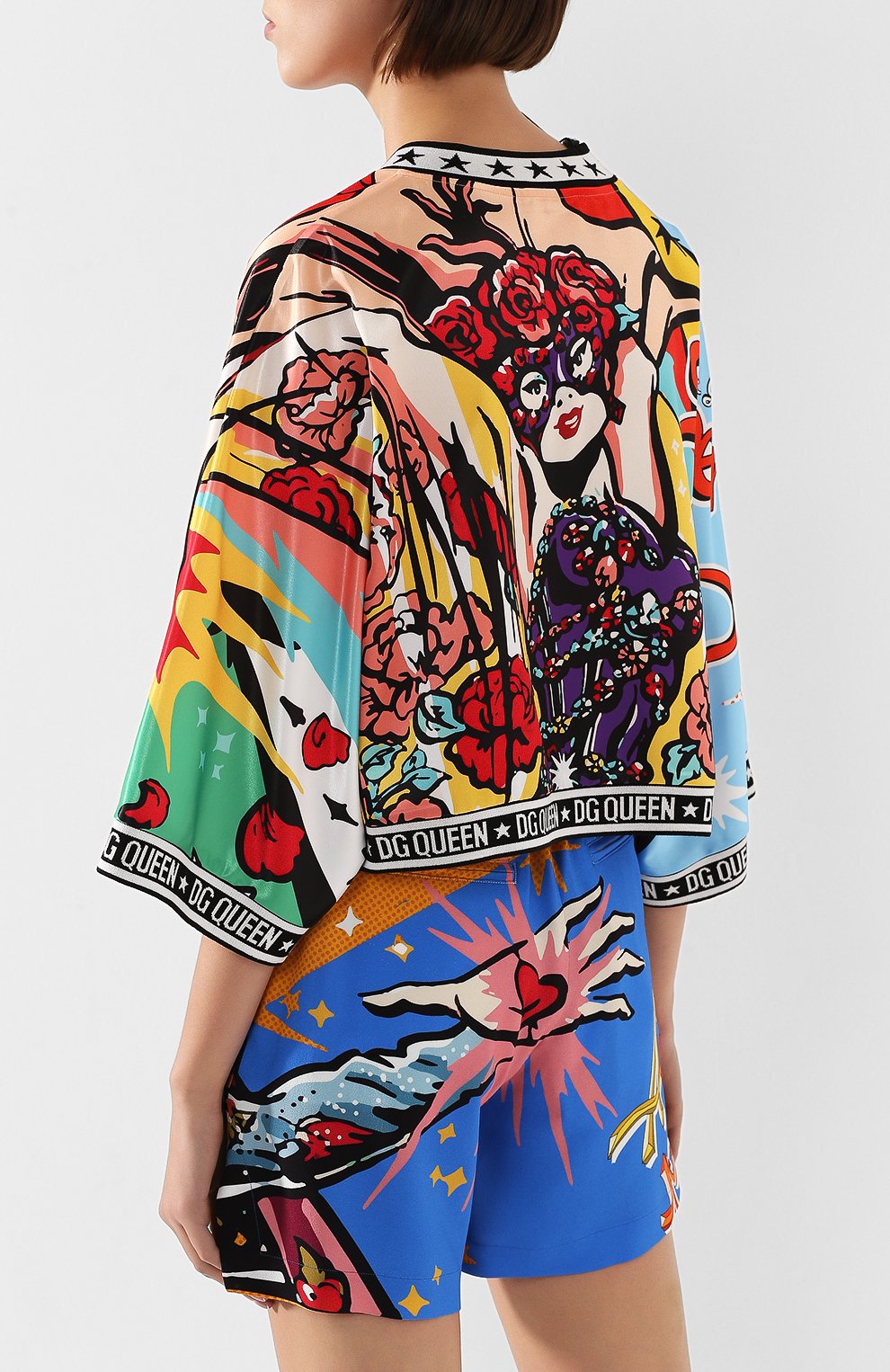 Топ с принтом DOLCE & GABBANA разноцветного цвета по цене 78950 руб., арт. F8L18T/G7R0N, фото 4 Топ с принтом DOLCE & GABBANA, арт. F8L18T/G7R0N, фото 4
