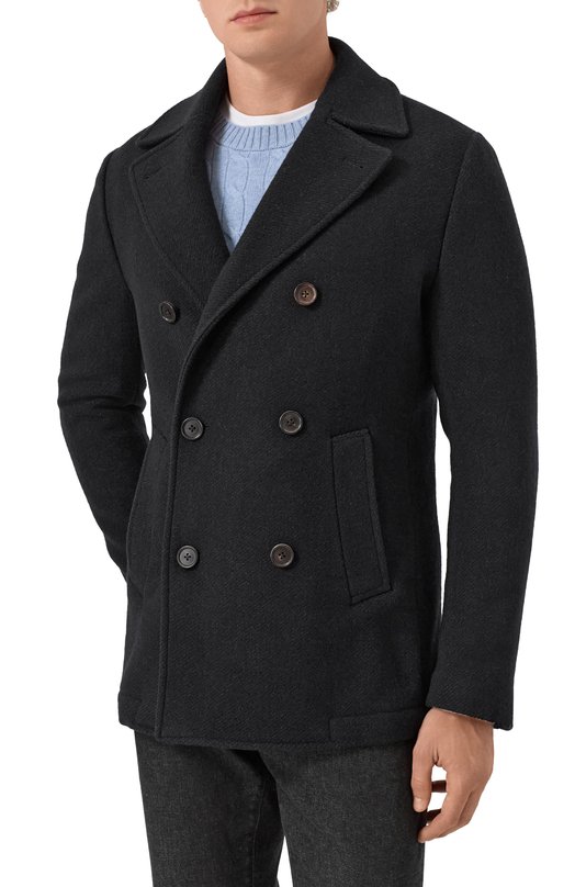Шерстяное пальто Corneliani 261204-2612204 Синий  261204-2612204 Фото 3