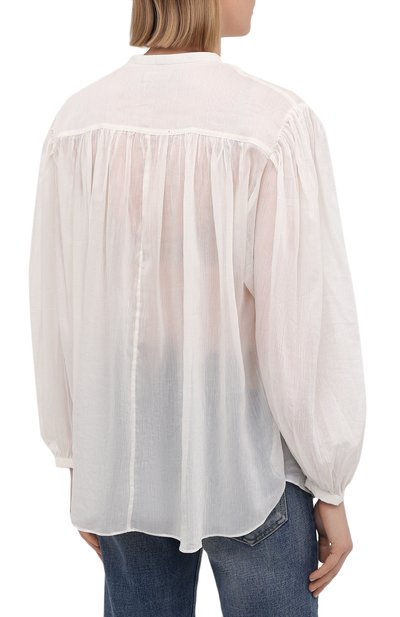 Хлопковая блузка ISABEL MARANT белого цвета по цене 64750 руб., арт. HT2066-21E025I/KILEDIA, фото 4 Хлопковая блузка ISABEL MARANT, арт. HT2066-21E025I/KILEDIA, фото 4