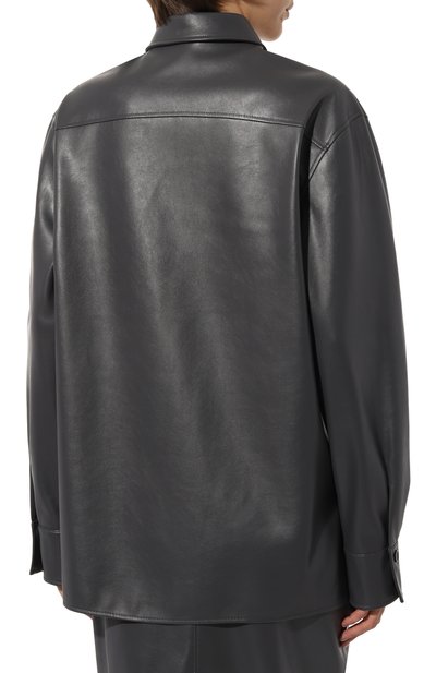 Рубашка из экокожи JM STUDIO темно-серого цвета по цене 40960 руб., арт. FW242522, фото 4 Рубашка из экокожи JM STUDIO, арт. FW242522, фото 4