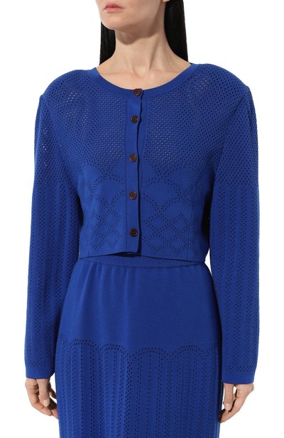 Кардиган из вискозы ULYANA SERGEENKO синего цвета по цене 80000 руб., арт. MGL005SS21P0054л, фото 3 Кардиган из вискозы ULYANA SERGEENKO, арт. MGL005SS21P0054л, фото 3