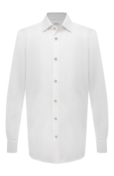 Мужская сорочка из хлопка и льна KITON, арт. UCIH06609