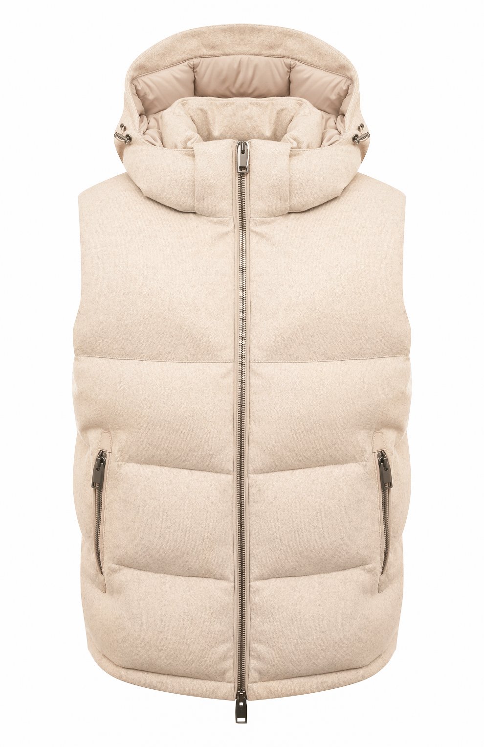 Пуховый жилет BRIONI кремового цвета по цене 435500 руб., арт. SUPB0L/0A604, фото 1 Пуховый жилет BRIONI, арт. SUPB0L/0A604, фото 1