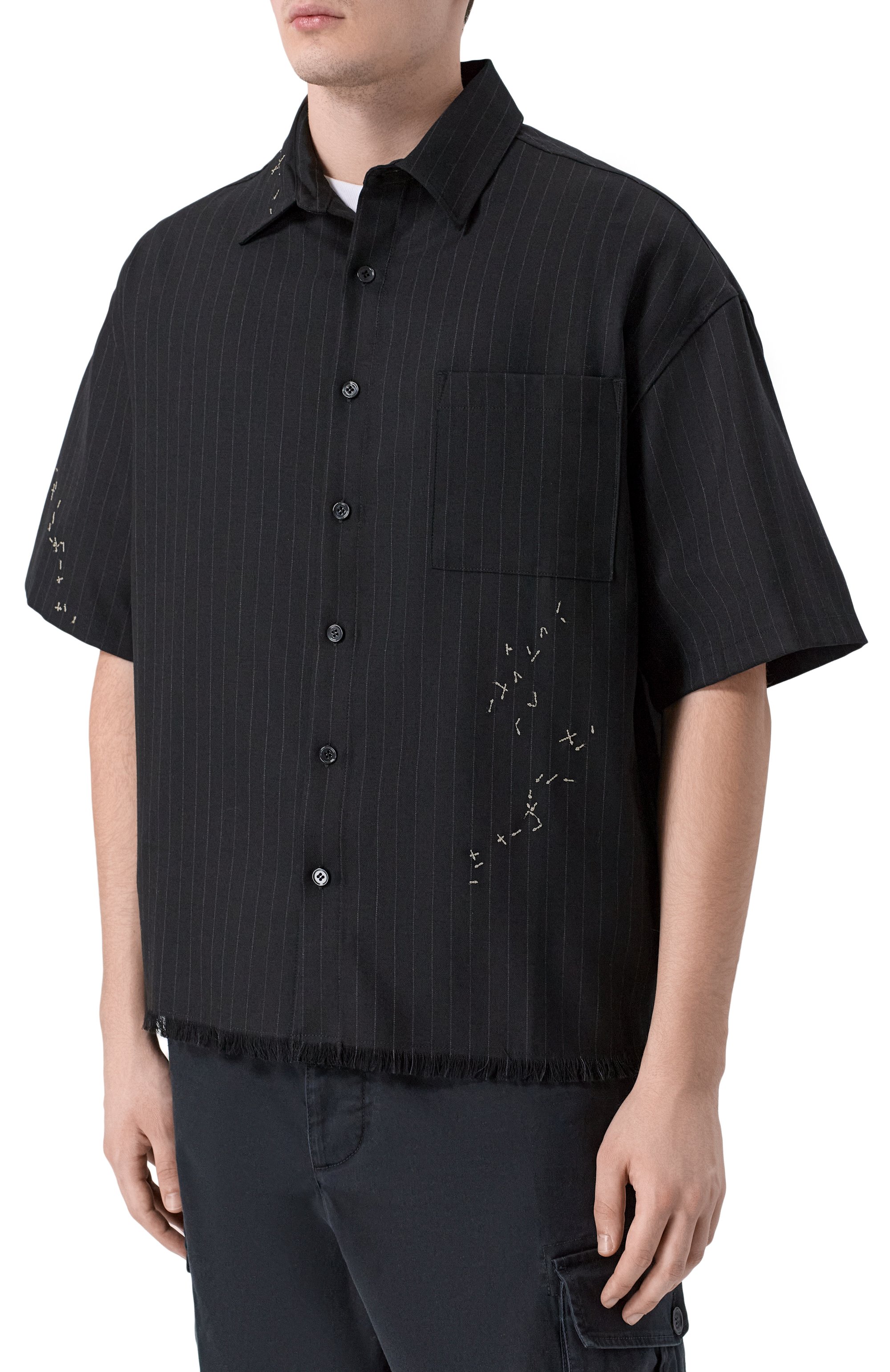 Рубашка из шерсти и вискозы DOMREBEL, арт. M G00MBAH/REGULAR SS SHIRT, фото 3