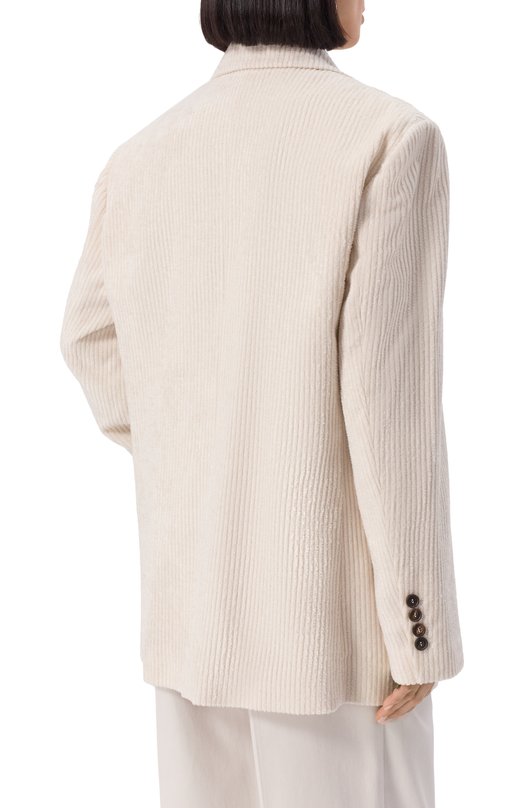 Вельветовый жакет Brunello Cucinelli MG5167514P Кремовый  MG5167514P Фото 4