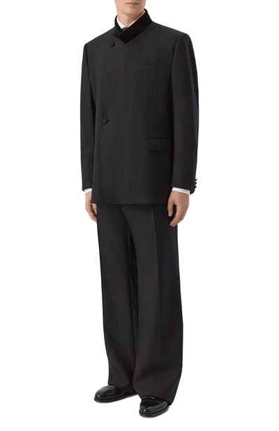 Шерстяной пиджак DOLCE & GABBANA черного цвета по цене 385500 руб., арт. G2WQ7T/FRBDS, фото 2 Шерстяной пиджак DOLCE & GABBANA, арт. G2WQ7T/FRBDS, фото 2