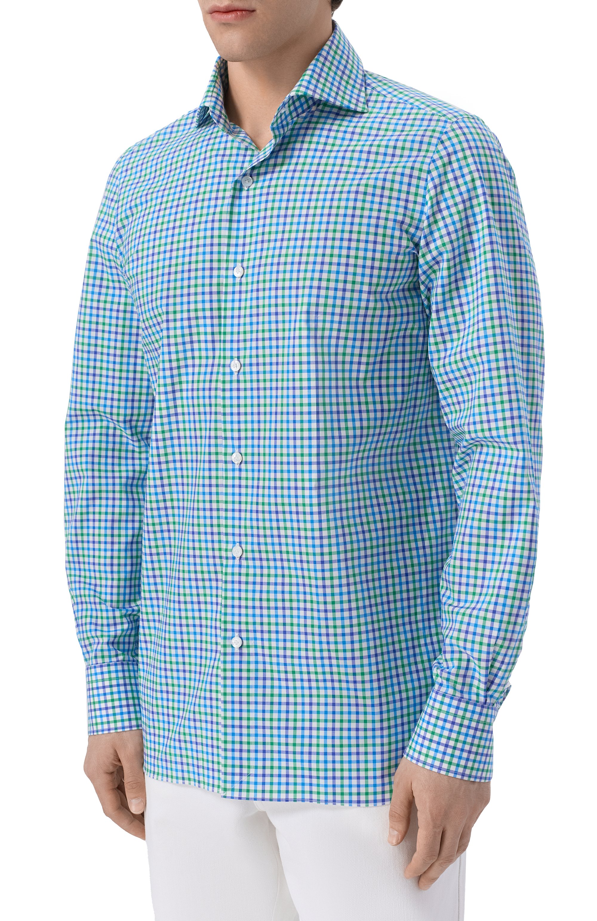 Хлопковая рубашка FINAMORE 1925 зеленого цвета по цене 44050 руб., арт. NAP0LI 1 EDUARD0 Z L/M0683, фото 3 Хлопковая рубашка FINAMORE 1925, арт. NAP0LI 1 EDUARD0 Z L/M0683, фото 3