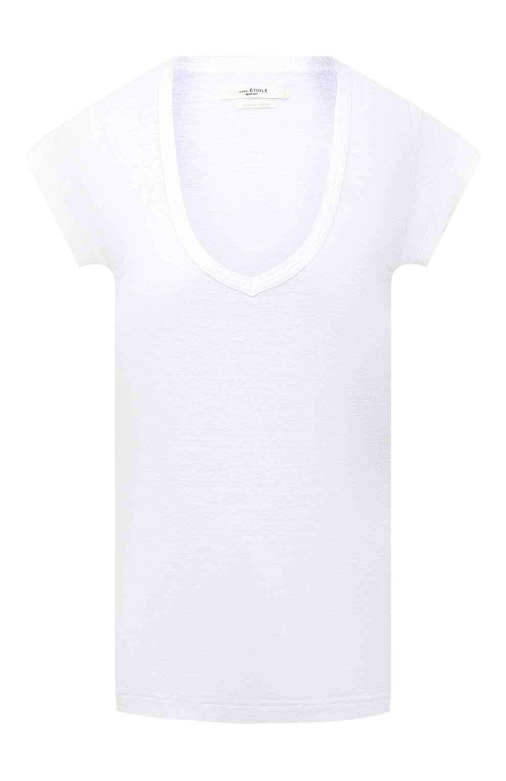 Льняная футболка ISABEL MARANT ETOILE белого цвета по цене 16150 руб., арт. TS0694-00M004E/ZANK0U, фото 1 Льняная футболка ISABEL MARANT ETOILE, арт. TS0694-00M004E/ZANK0U, фото 1