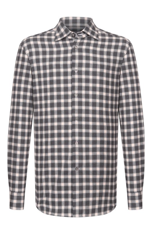 Хлопковая рубашка Kiton UCCH0943907 Серый UCCH0943907