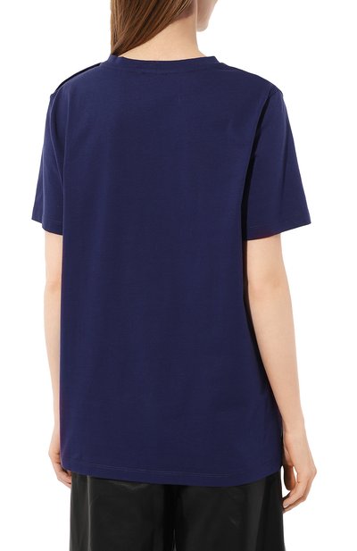 Хлопковая футболка BALMAIN синего цвета по цене 62250 руб., арт. AF1EF005/BC07, фото 4 Хлопковая футболка BALMAIN, арт. AF1EF005/BC07, фото 4