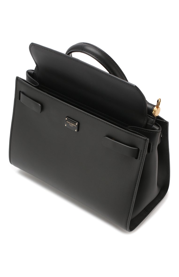 Женская сумка sicily 62 small DOLCE & GABBANA черного цвета, арт. BB6625/AV385 | Фото 4 (Ремень/цепочка: На ремешке; Материал: Натуральная кожа; Размер: small; Сумки-технические: Сумки через плечо, Сумки top-handle; Драгоценные камни: Проставлено; Материал сплава: Проставлено; Автоматизация Diginetica: Не назначено)