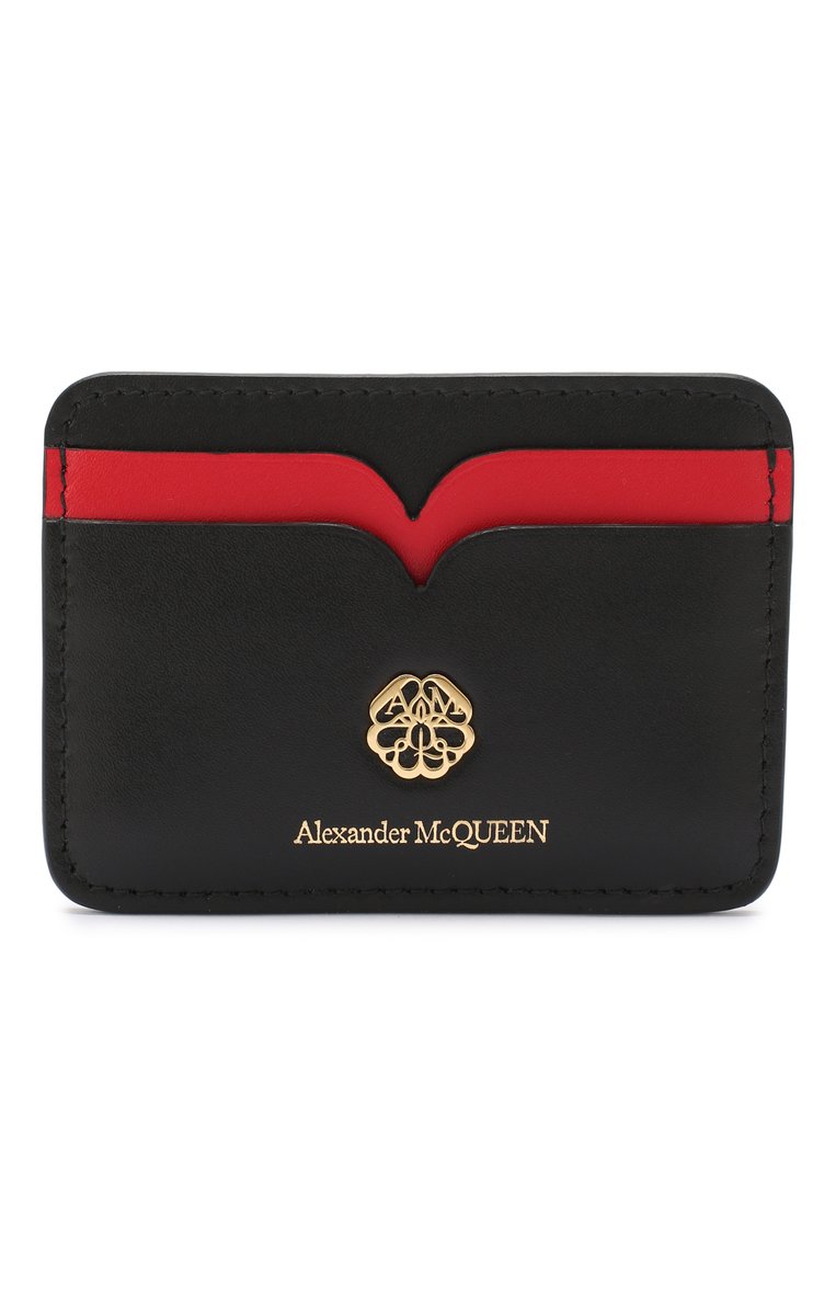 Женский кожаный футляр для кредитных карт ALEXANDER MCQUEEN черного цвета, арт. 610198/1CWDT | Фото 1 (Статус проверки: Проверена категория; Материал: Натуральная кожа; Нос: Не проставлено)