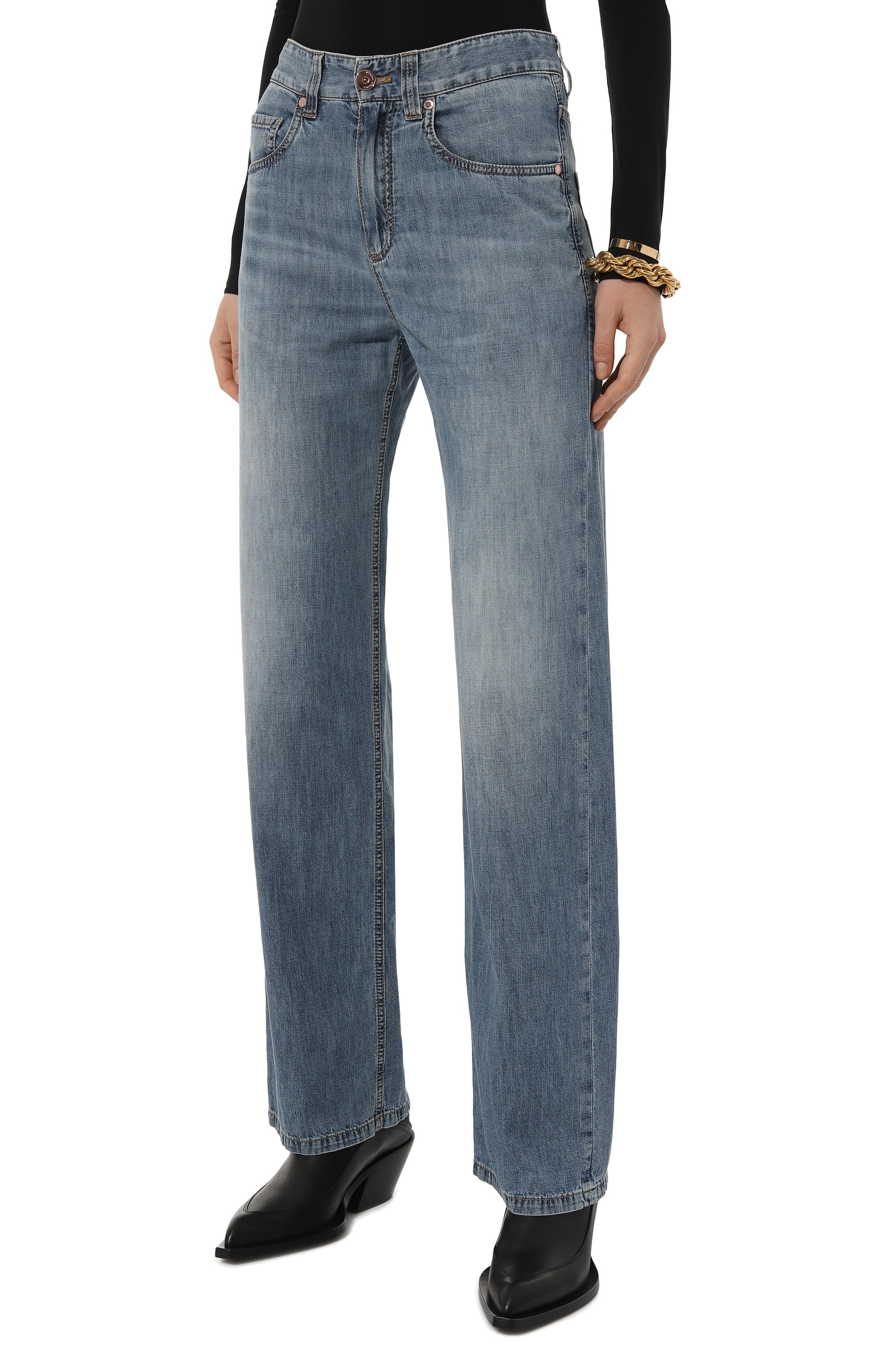 Джинсы BRUNELLO CUCINELLI синего цвета по цене 111500 руб., арт. MH192B1294, фото 3 Джинсы BRUNELLO CUCINELLI, арт. MH192B1294, фото 3