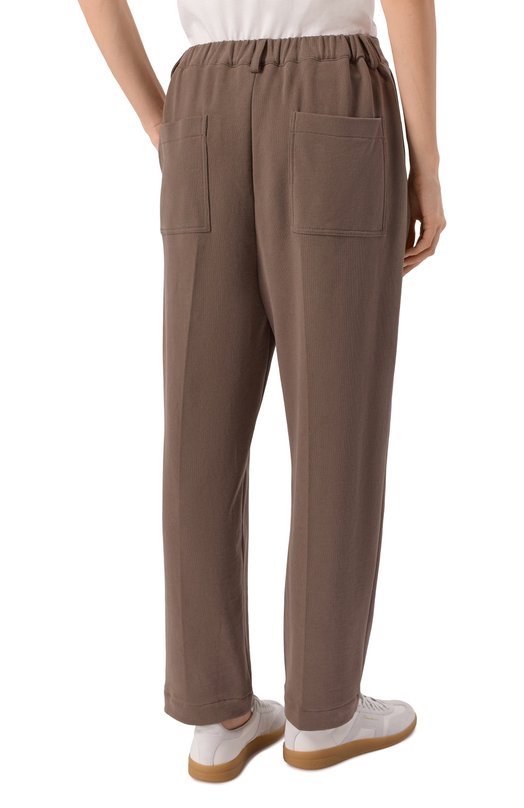 Хлопковые брюки Brunello Cucinelli MN05NSP799 Коричневый  MN05NSP799 Фото 4