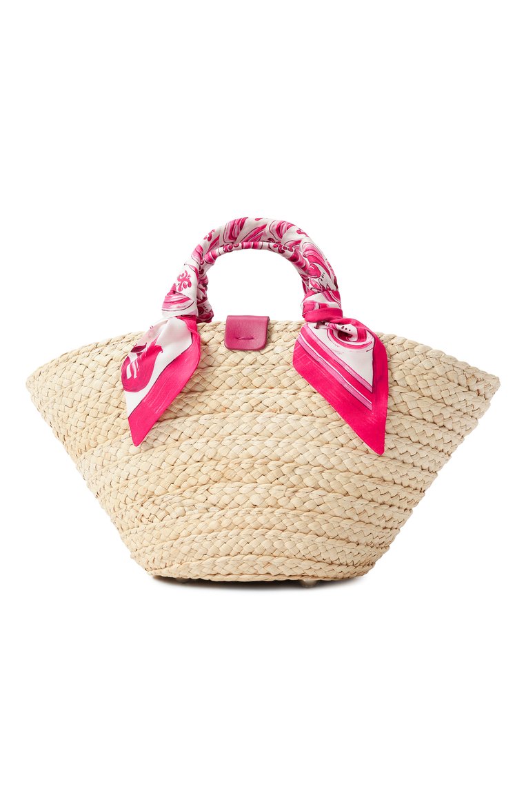 Женская сумка kendra small DOLCE & GABBANA бежевого цвета, арт. BB7270/AN407 | Фото 6 (Драгоценные камни: Проставлено; Размер: small; Материал сплава: Проставлено; Материал: Рафия)