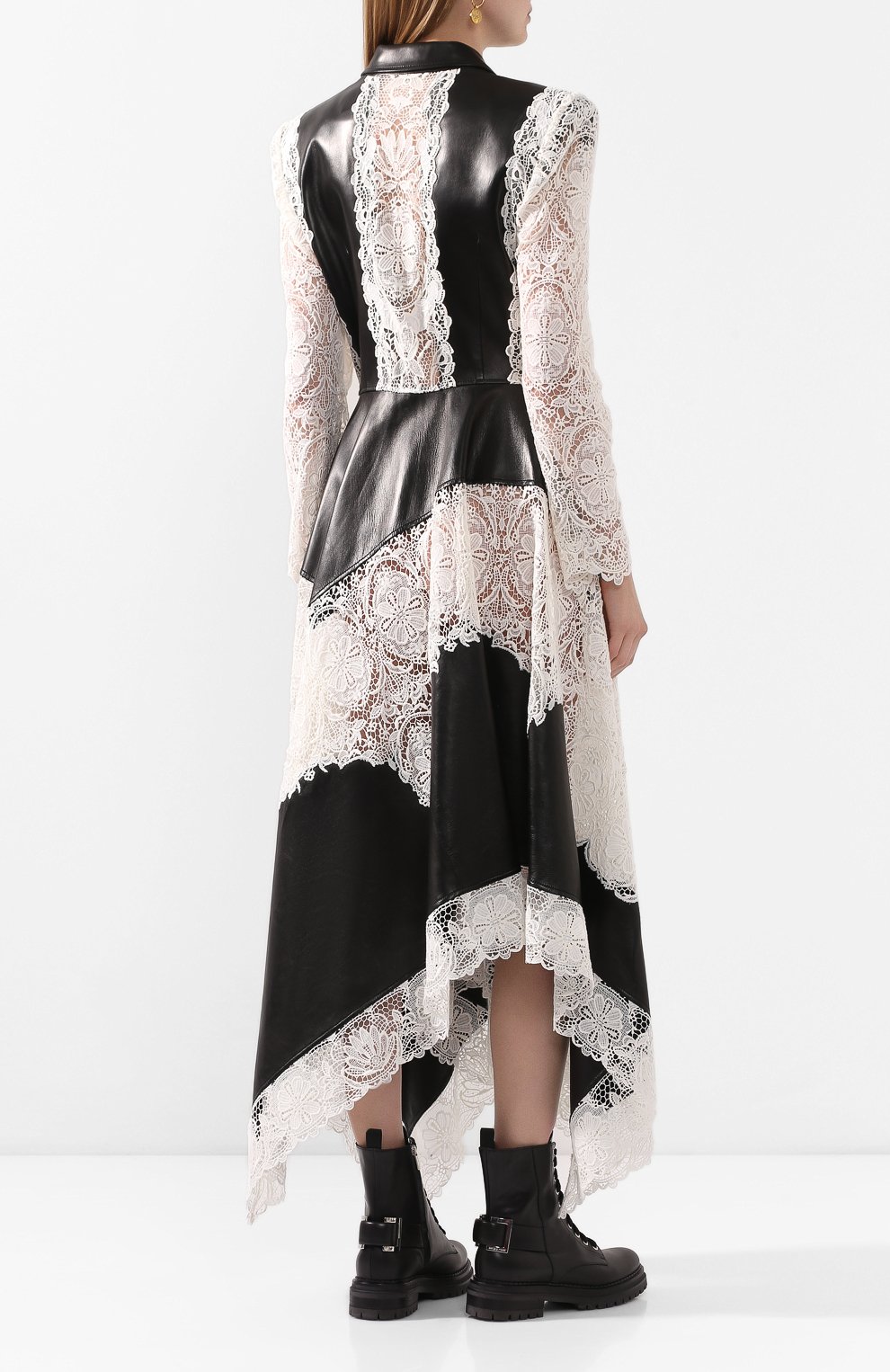 Пальто из смеси кожи и хлопка ALEXANDER MCQUEEN, арт. 621729/Q5ADT, фото 4